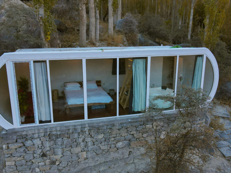 Pods with 180° views in Hunza